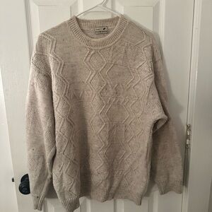 Sean John Men's Cable Crewneck Sweater in Cream